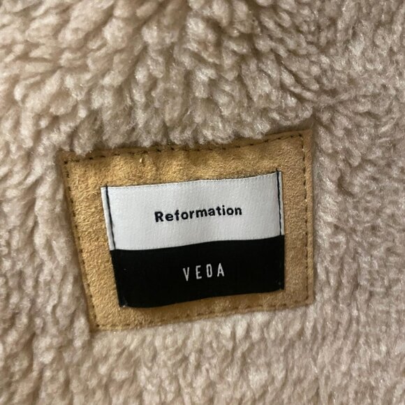 Reformation Veda Luca Suede Shearling Coat XS (Parmesan/Tan) - NWT - Picture 12 of 14